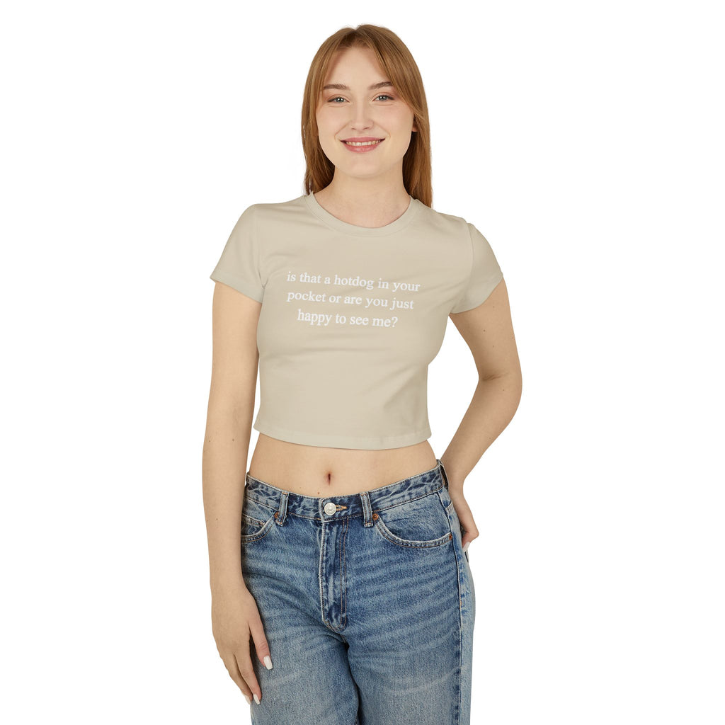 Happy to see me? baby tee black