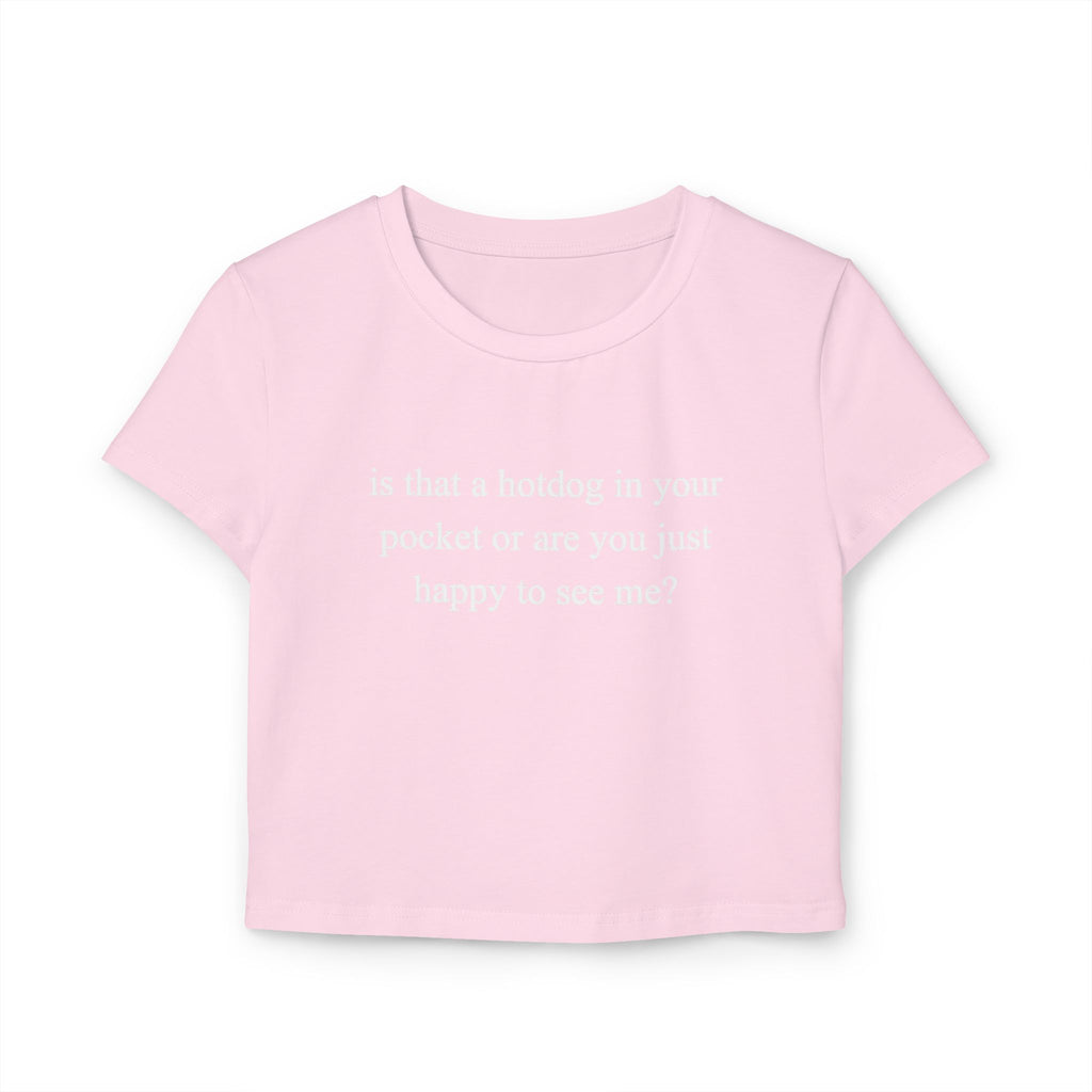 Happy to see me? baby tee black